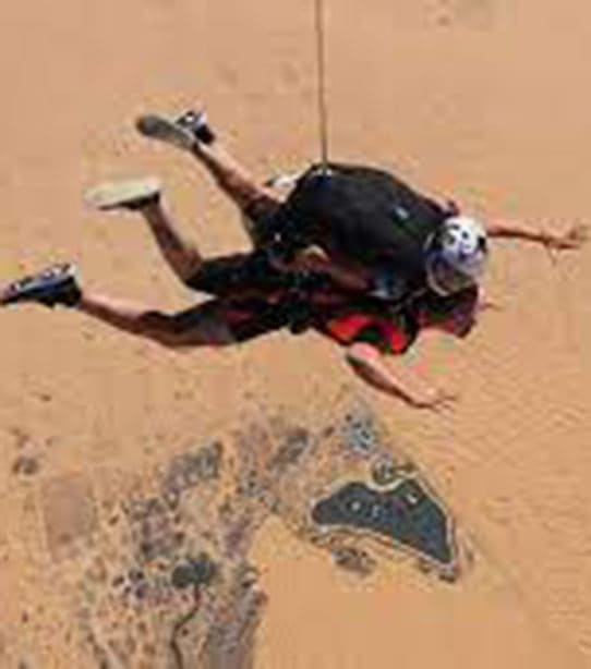 Sky Diving over Desert